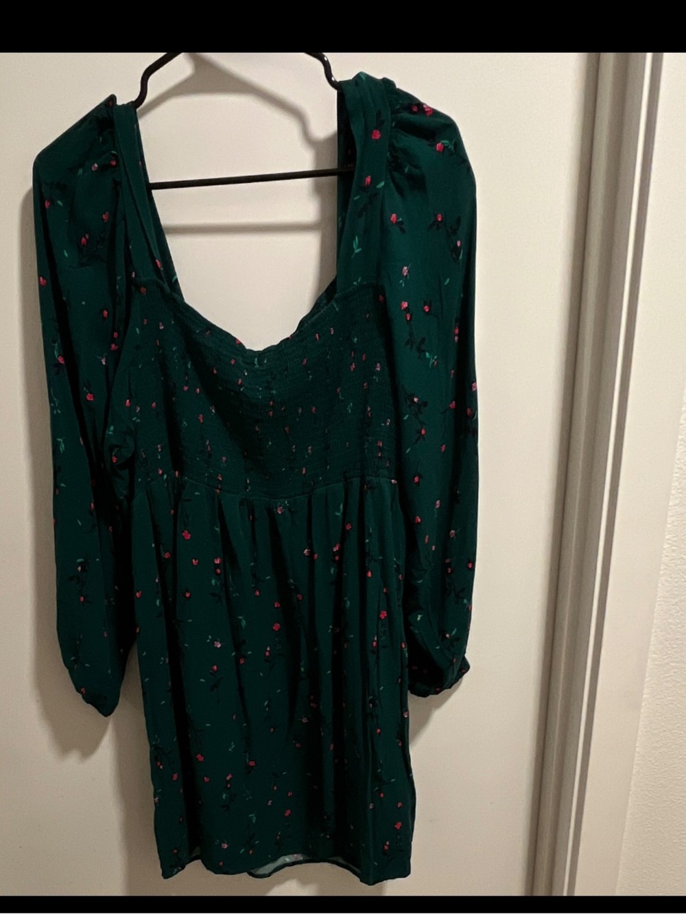 Motherhood Maternity Emerald Green Floral Smocked Mini Dress